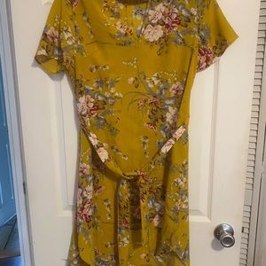Floral dress with belt